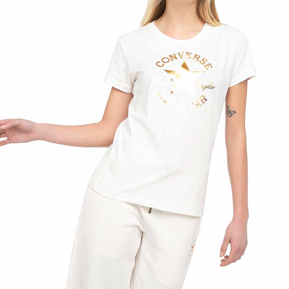 img Polera Converse Color Blanco Con Estampado