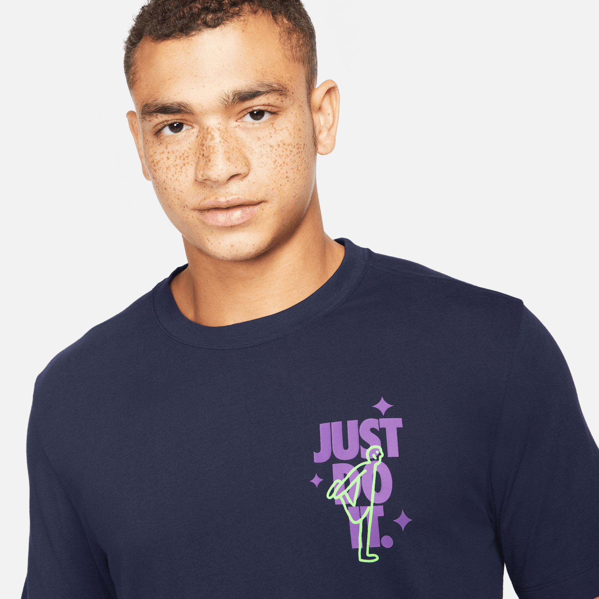 img Polera Nike Azul con Estampado De Colores