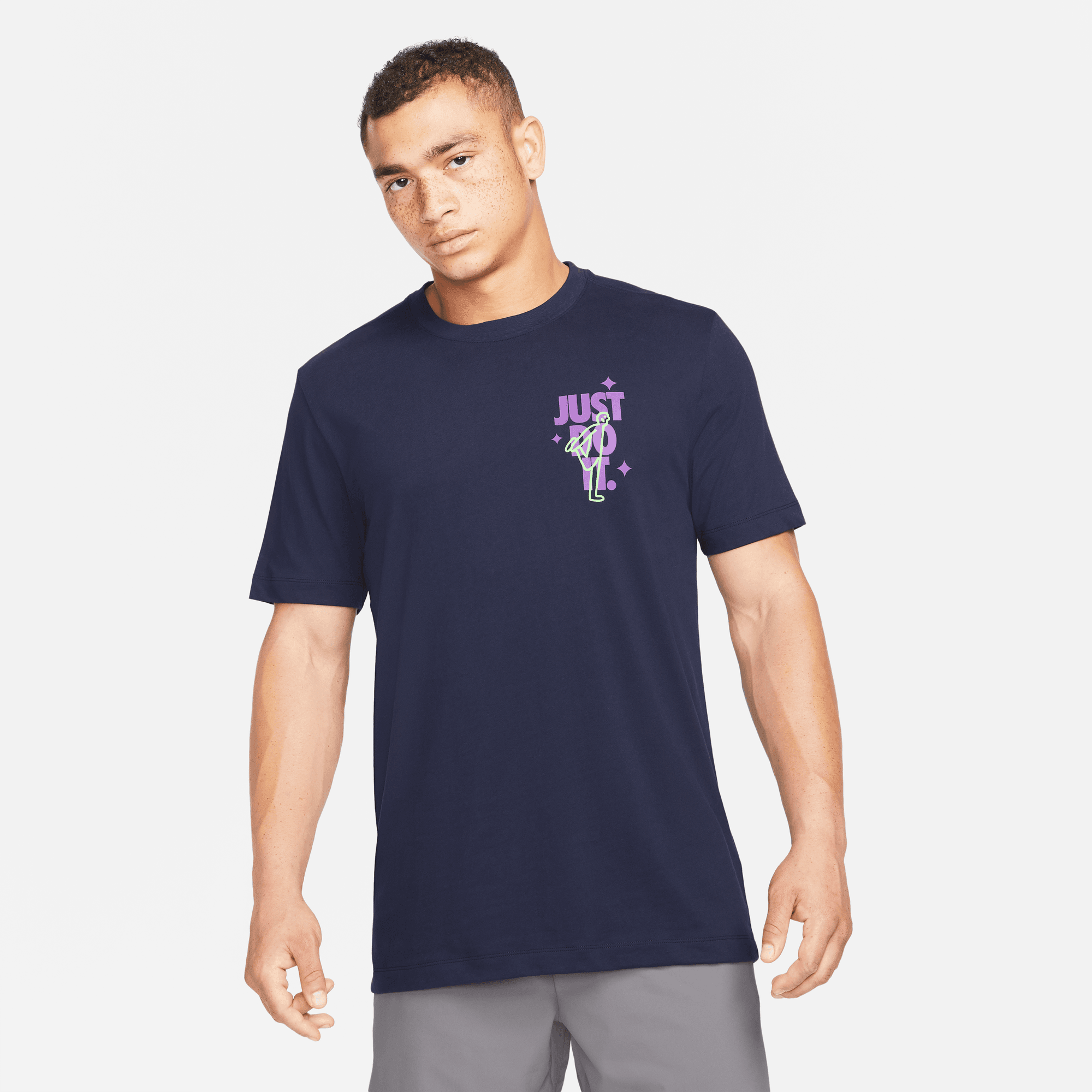 img Polera Nike Azul con Estampado De Colores