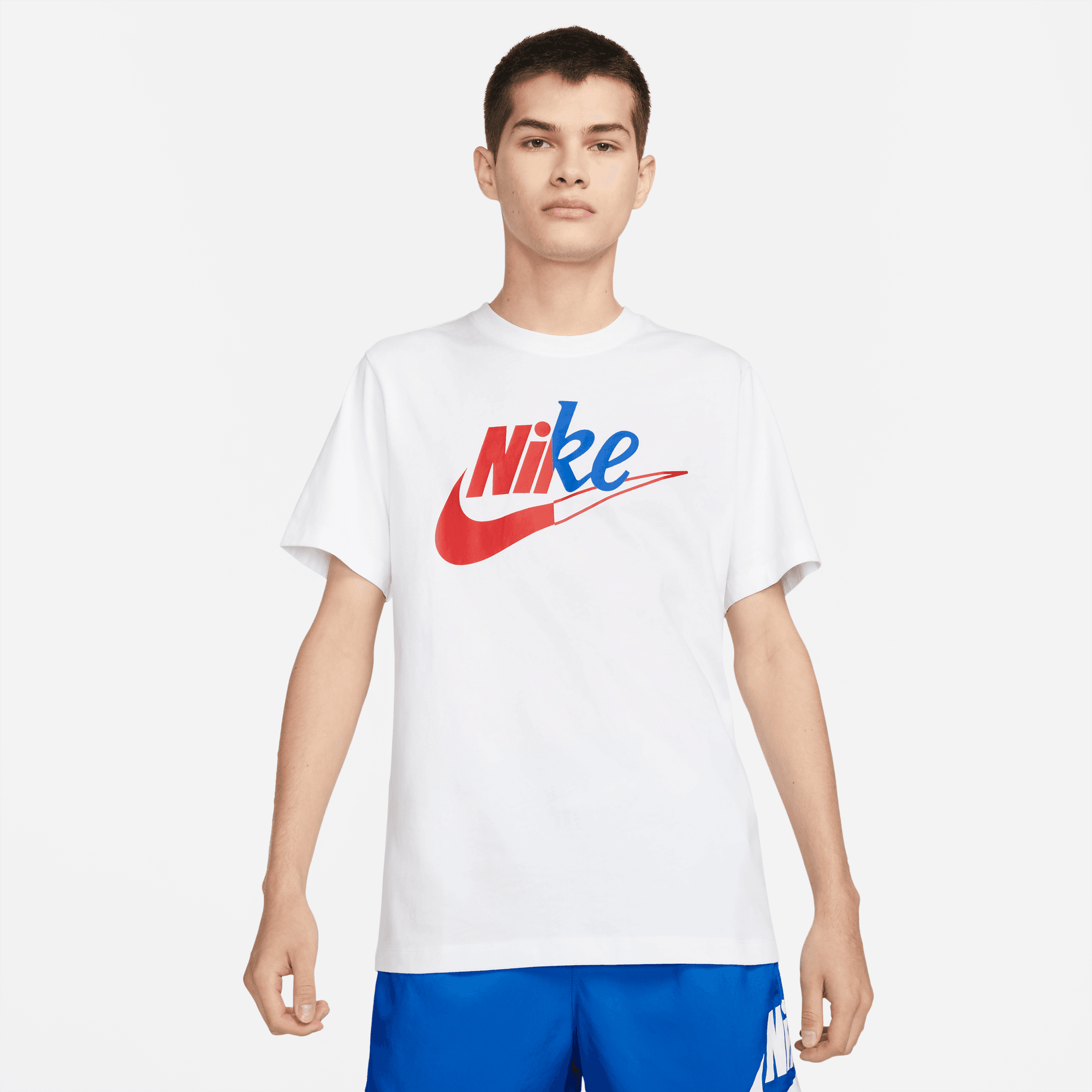 img Polera Nike Color Blanco Con Cuello Redondo