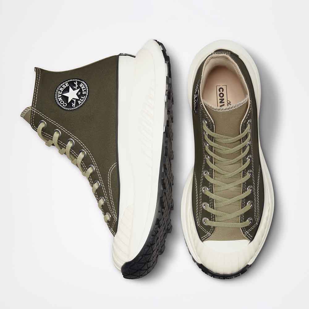 img Zapatilla Converse Con Plataforma Alta Color Verde Militar