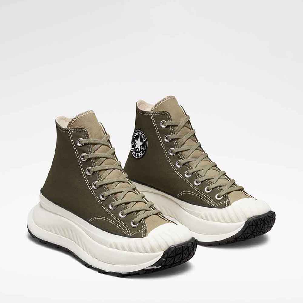 img Zapatilla Converse Con Plataforma Alta Color Verde Militar
