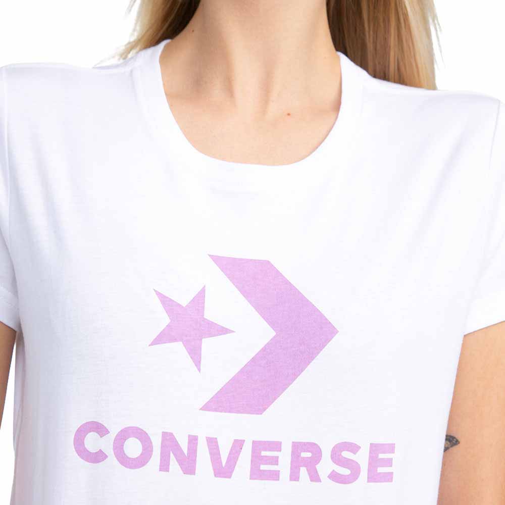 img Polera Converse Color Blanco Con Rosado