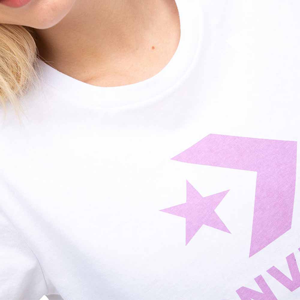 img Polera Converse Color Blanco Con Rosado