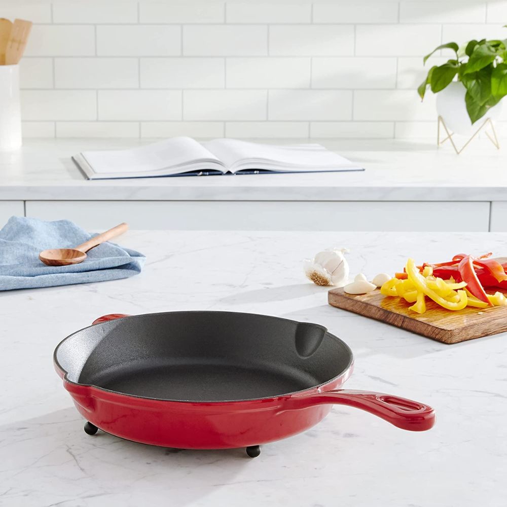 img Sartén Cuisinart Redonda de 10" en Color Rojo Cardenal