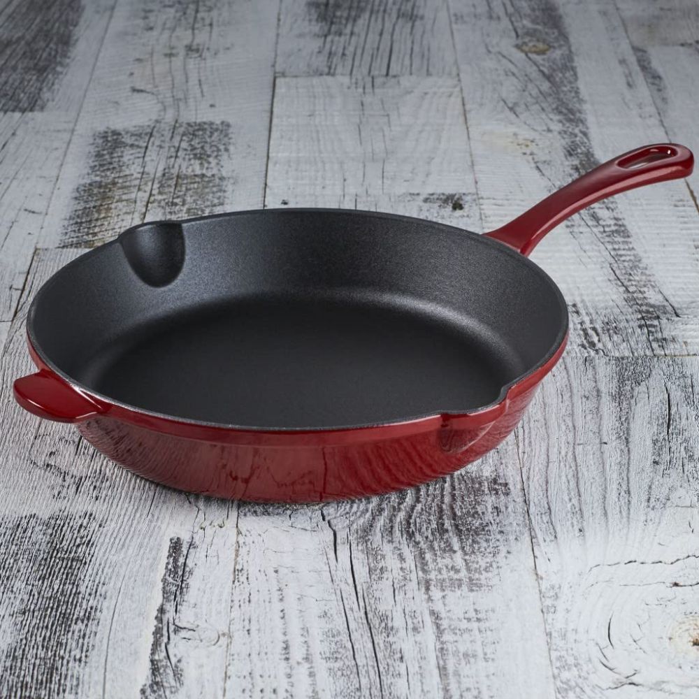img Sartén Cuisinart Redonda de 10" en Color Rojo Cardenal