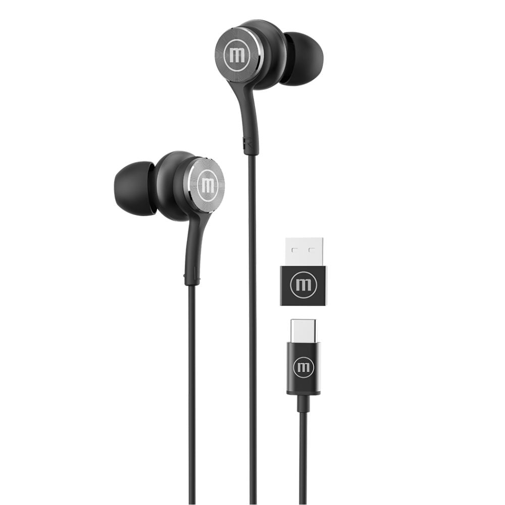img Audífono Tipo C Maxell con Adaptador USB