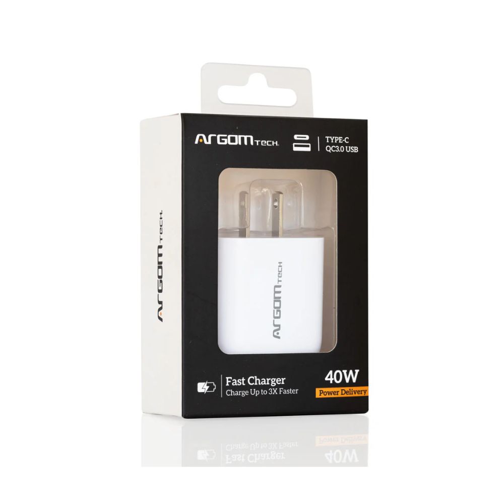 img Cargador Dual Rápido Type-C & USB Argom Tech 38W
