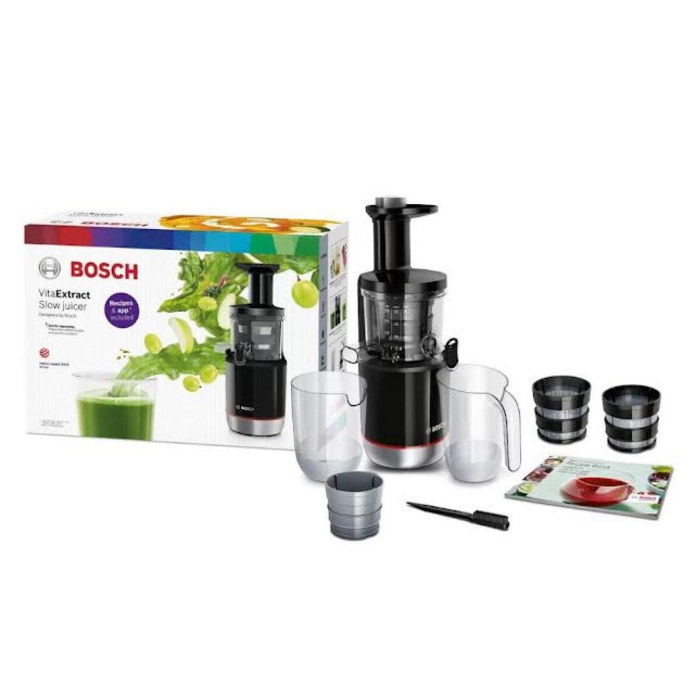 img Extractor De Jugos Lento Bosch VitaExtract 150 W Color Negro Acero Inoxidable