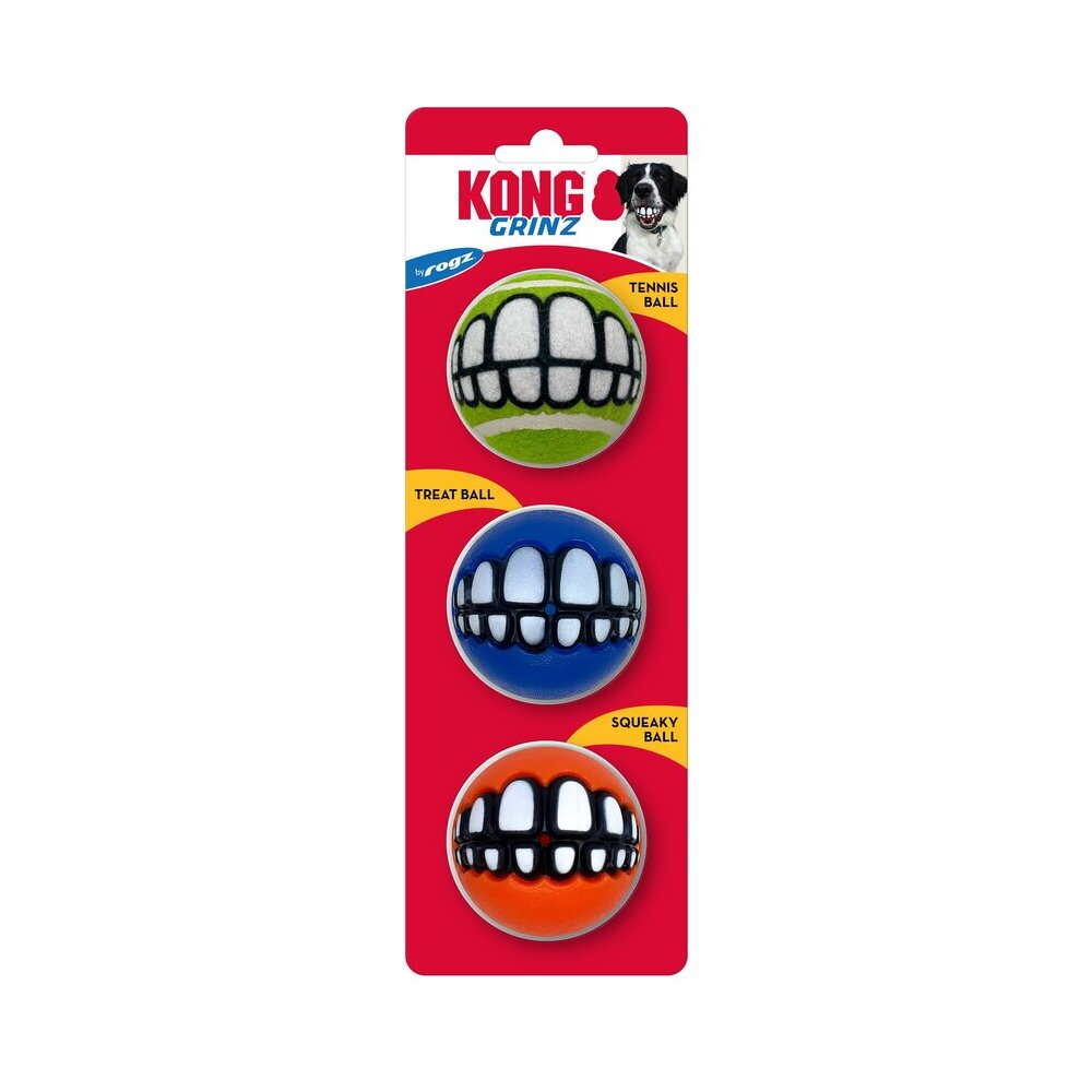 img Pelotas KONG Grinz by Rogz Variety 3-pk