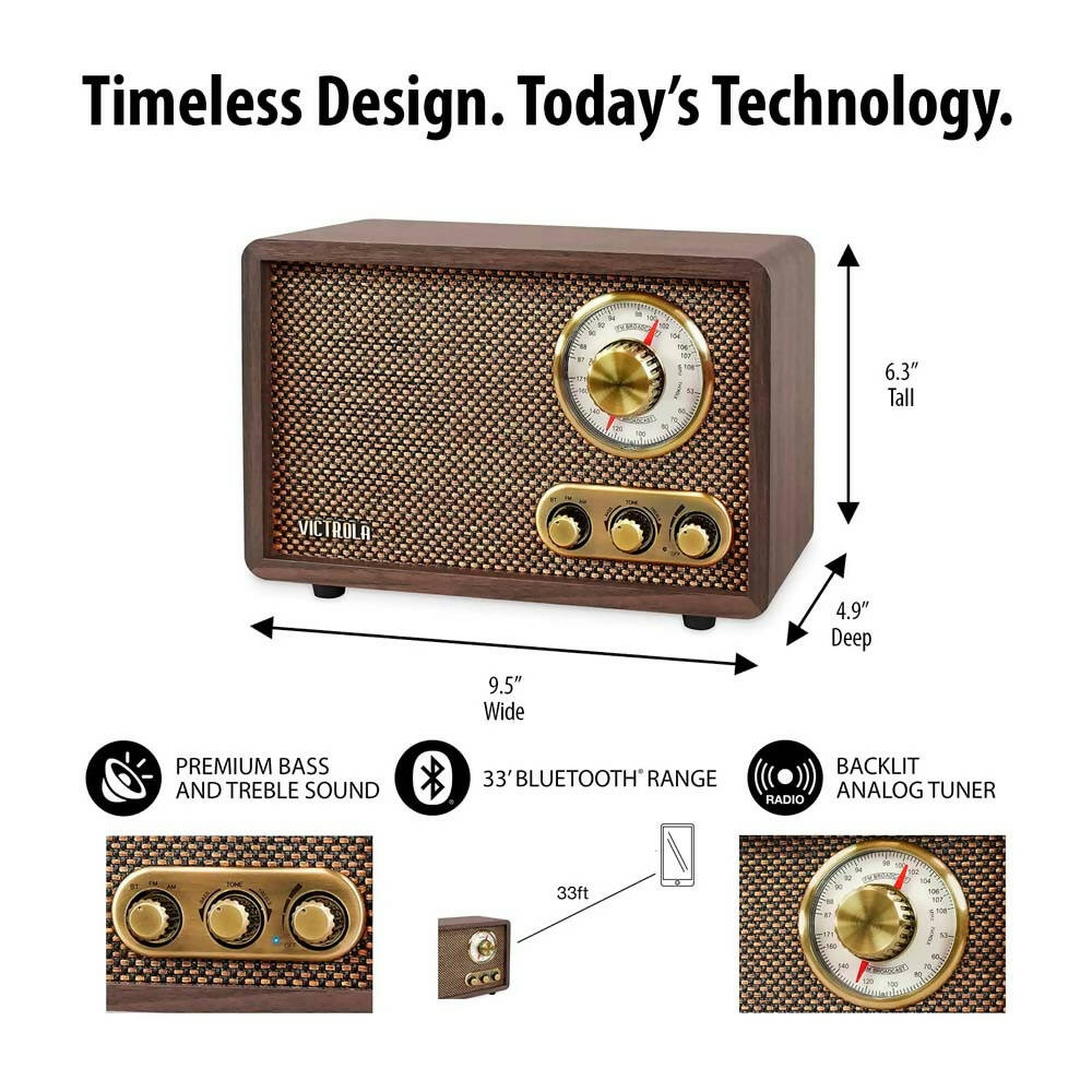 img Radio Victrola Retro de Madera Bluetooth 110V