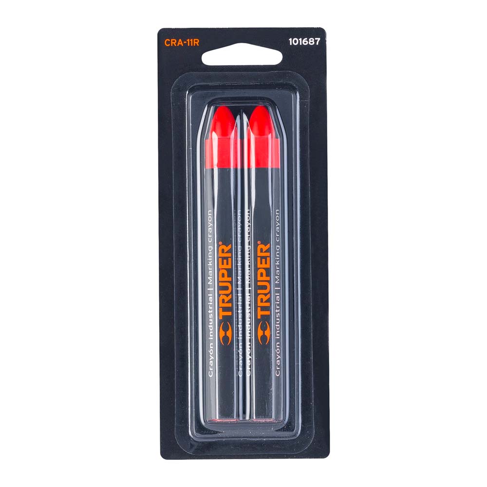 img Blíster con 2 Crayones Industriales Truper de 12cm Rojo