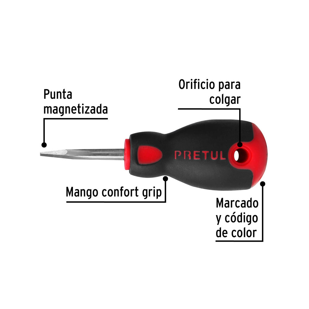 img Desarmador  Pretul Plano 1/4" x 1-1/2" Mango Comfort Grip