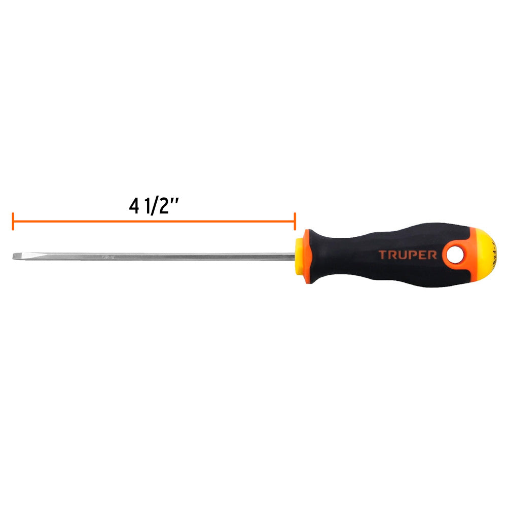 img Desarmador Truper Cabinet 1/8" x 4-1/2" Mango Comfort Grip