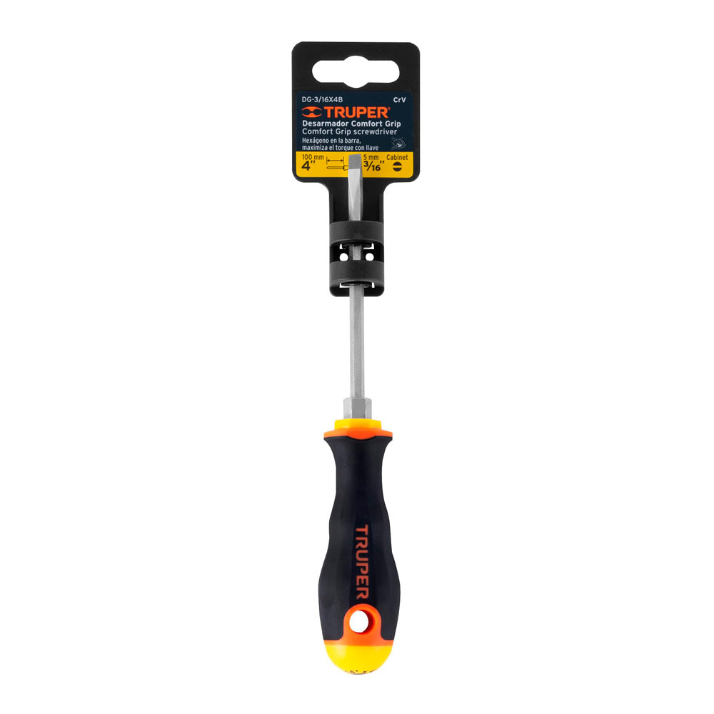 img Desarmador Truper Cabinet 3/16" x 4" Mango Comfort Grip  3/16" x 4"