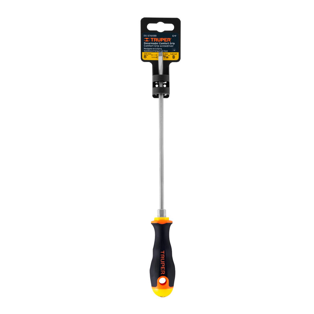img Desarmador Truper Cabinet 3/16" x 8" Mango Comfort Grip