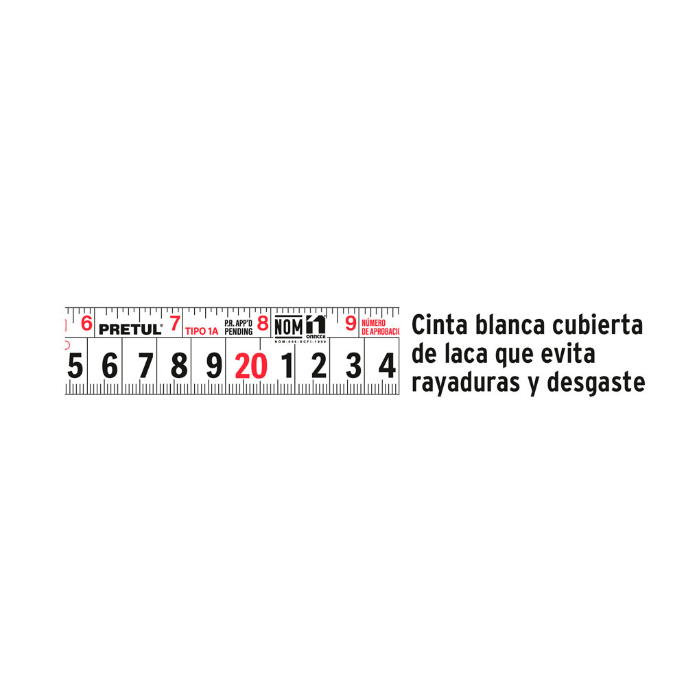 img Flexómetro Pretul Amarillo 3 m Cinta 13 mm en Tarjeta