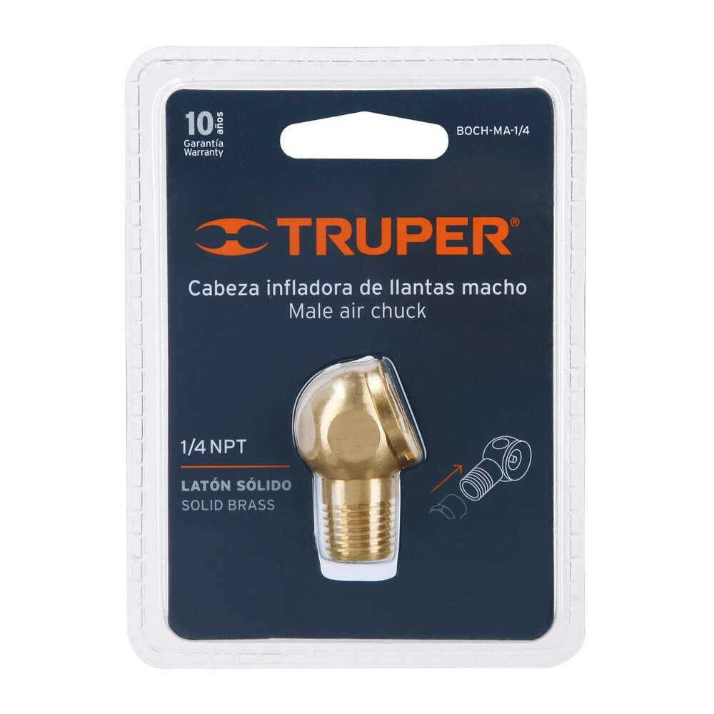 img Cabeza Infladora de llantas Truper Macho 1/4" NPT