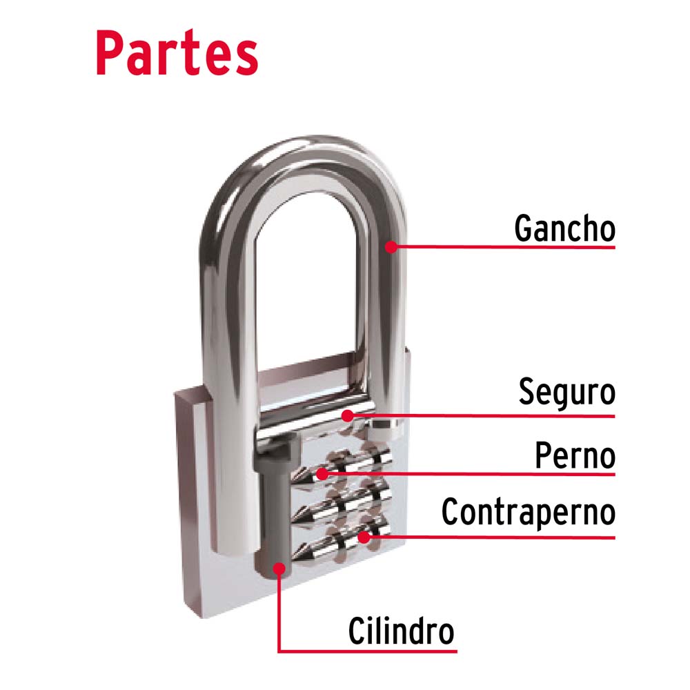img Candado Hermex de Hierro 45MM Gancho Corto