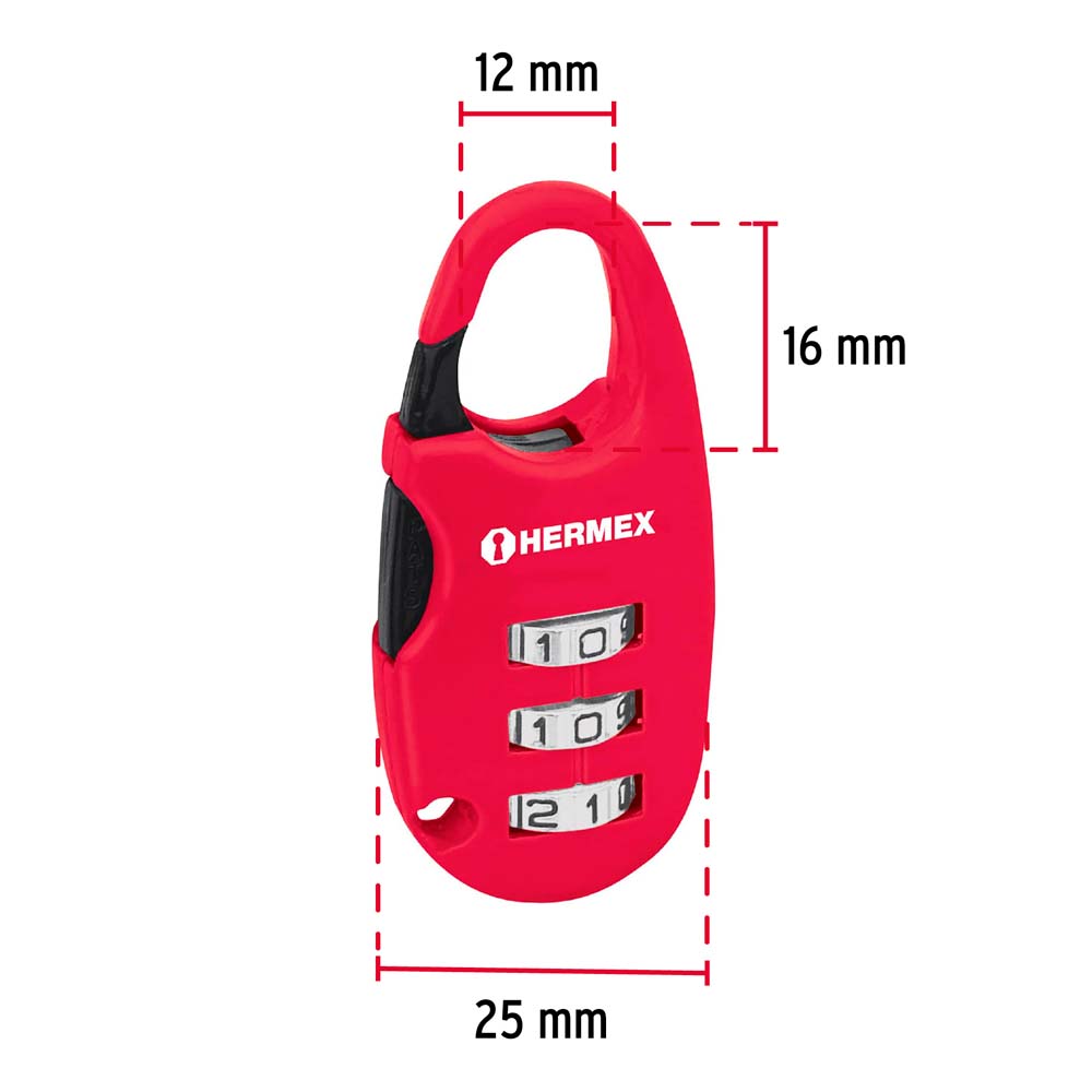 img Candado Hermex Maletero de Combinación 25MM Blíster