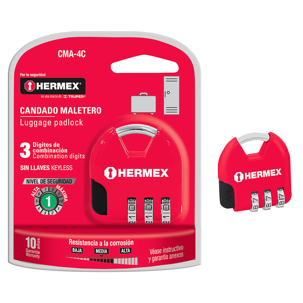 Candado Maletero de Combinación Hermex 36 mm