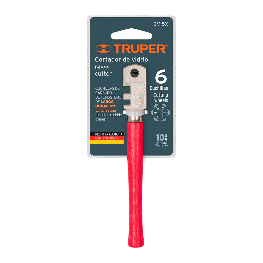 img Cortador de Vidrio Truper 5" con 6 Cuchillas