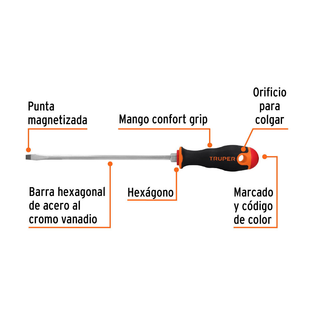 img Desarmador Plano Truper 1/4" x 8"