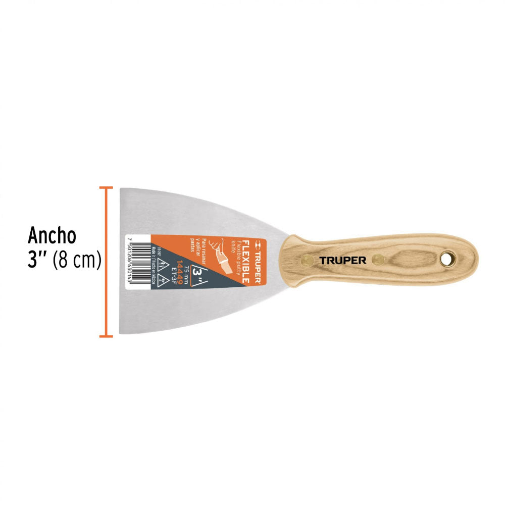 img Espatula Flexible Truper de 3" con Mango de Madera