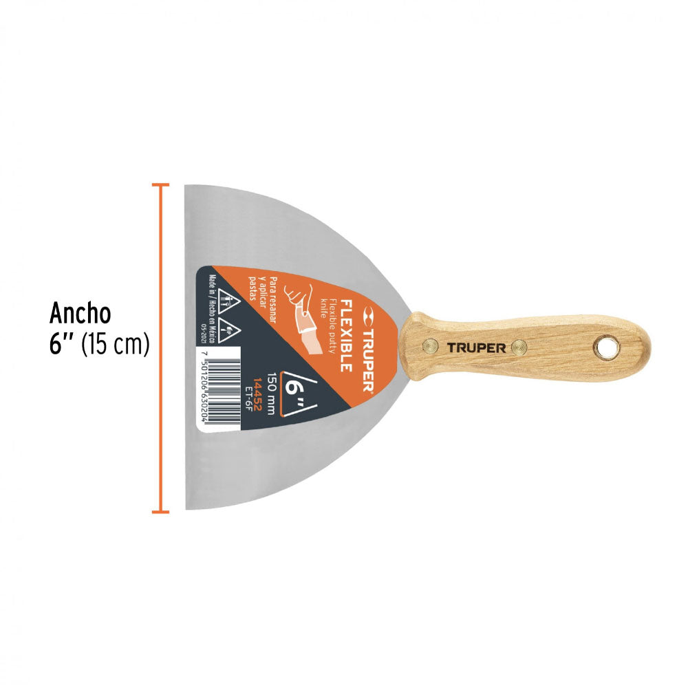 img Espatula Flexible Truper de 6" con Mango de Madera