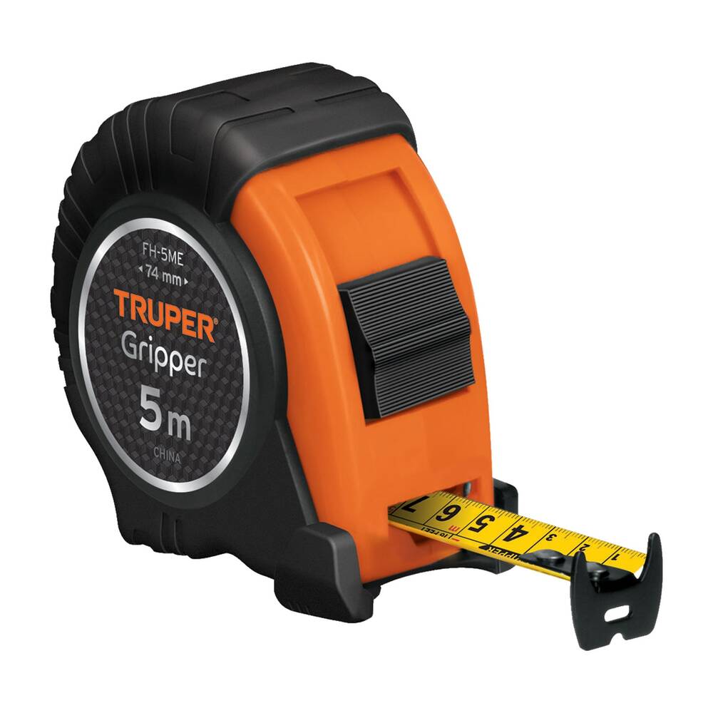 img Flexómetro Gripper contra impactos Truper 5 m cinta 19 mm