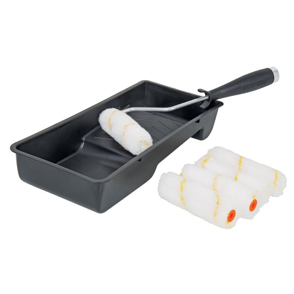 img Kit de rodillo para pintar, Truper 4 maneral, charola y felpa