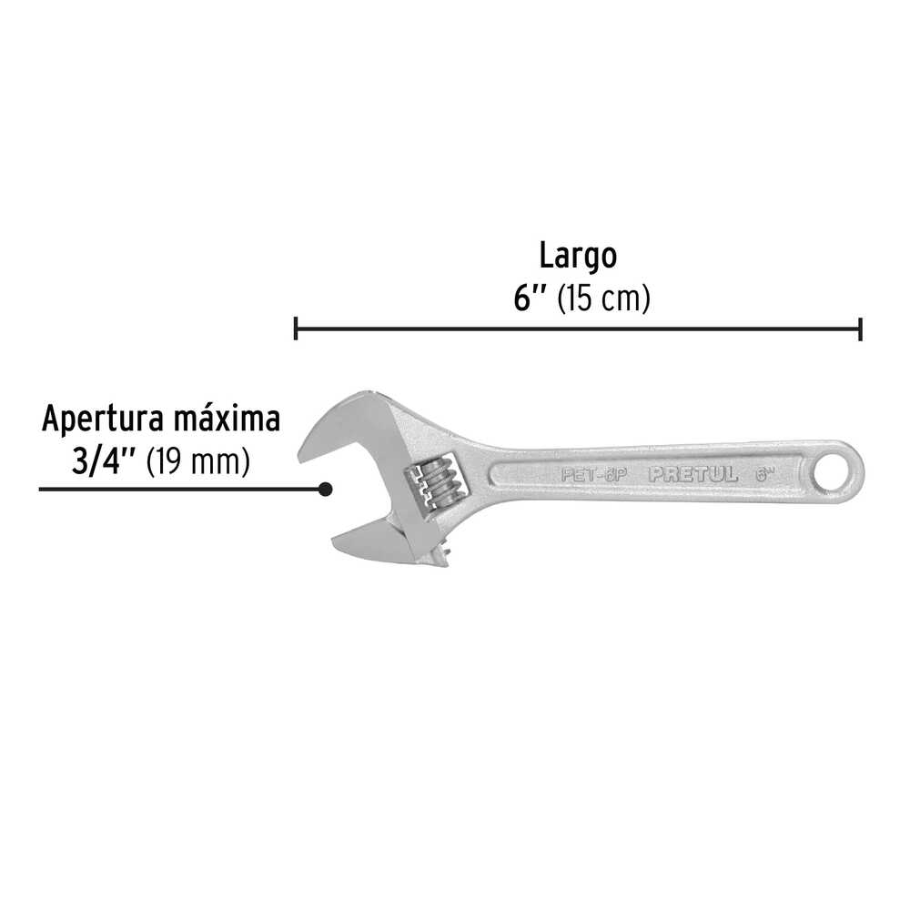 img Llave Crescent Pretul Cromada de 6