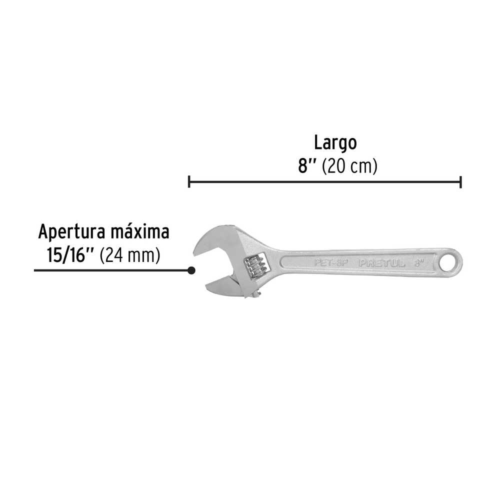 img Llave Crescent Pretul Cromada de 8