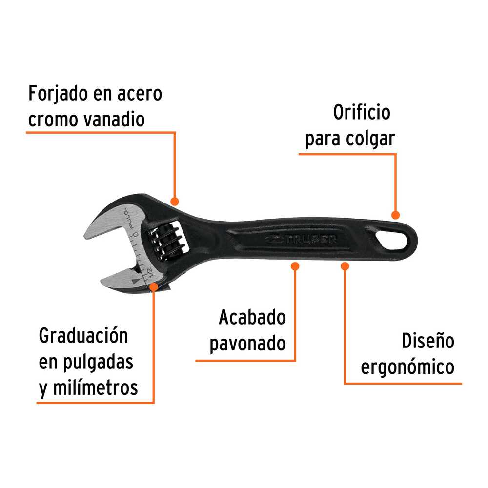 img Llave Crescent Truper Expert Pavonada de 4