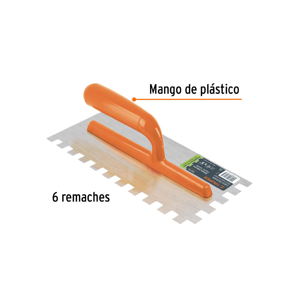 img Plancha para Albañil Cuadrado Truper 11" X 5" DE 1/2" de 6 Remaches