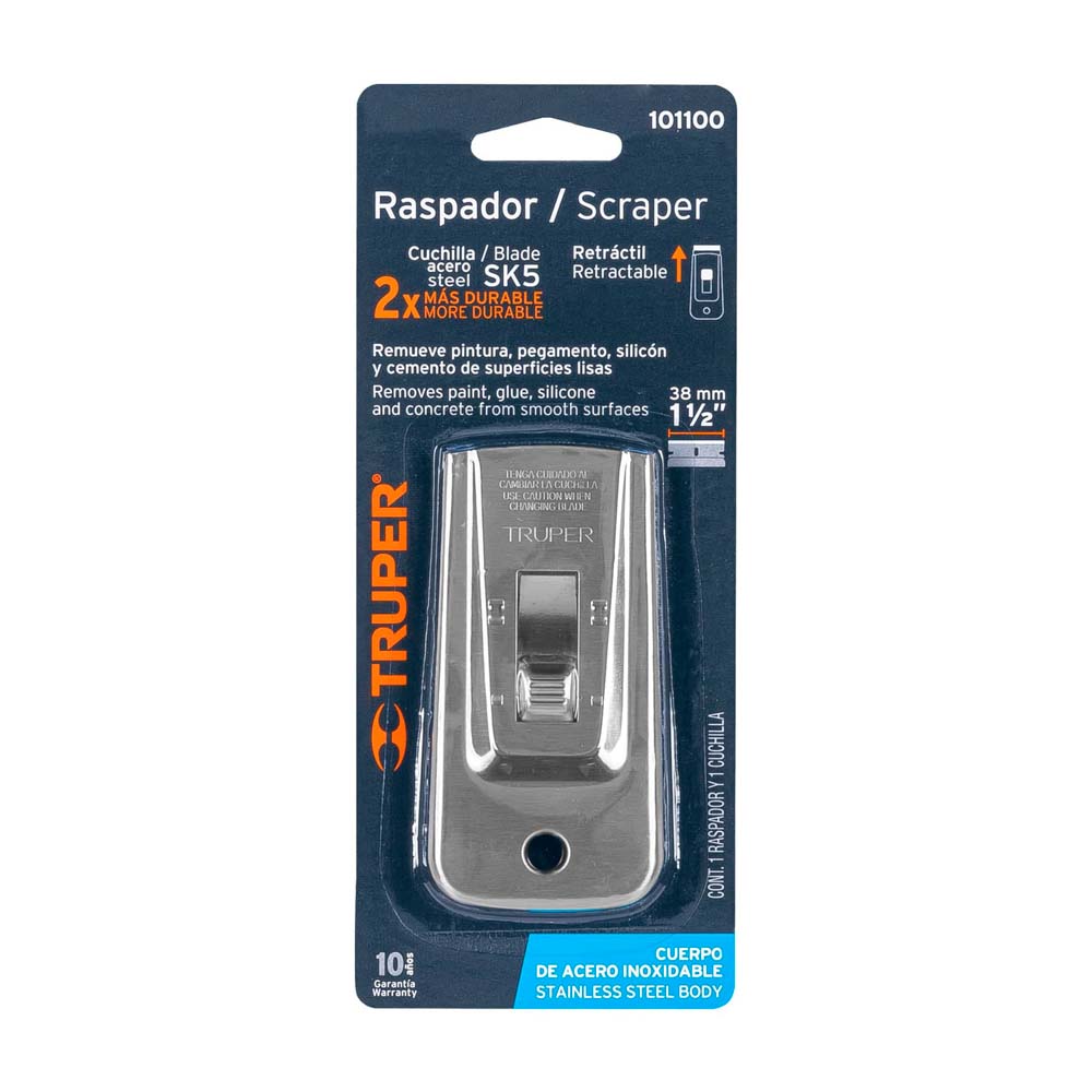 img Raspador Truper de Acero Inoxidable con Navaja de 1-1/2"