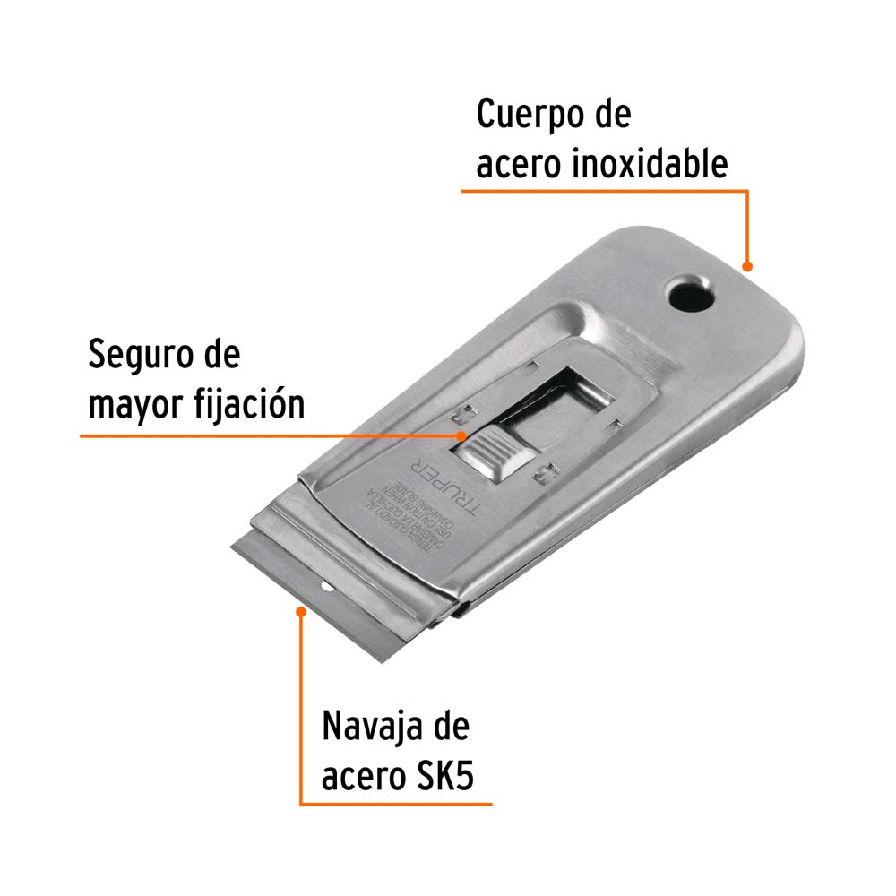 img Raspador Truper de Acero Inoxidable con Navaja de 1-1/2"