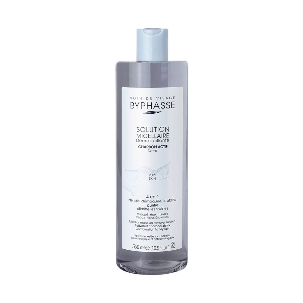 Solución Micelar Removedor de Maquillaje con Carbón Activo Byphasse (500 ml)