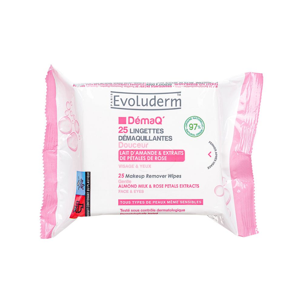 Toallitas Desmaquillantes para Todo Tipo de Piel Evoluderm 25 Pzas