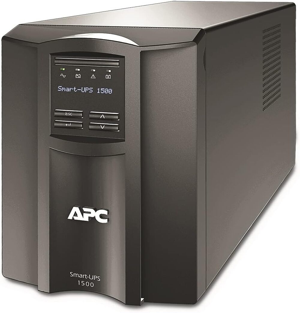 img UPS APC 1500VA 1000W 230V AVR Linea Interactiva, Salidas 8xIEC C13, Puerto SmartConnect+SmartSlot, Pantalla LCD APCSMT1500IC