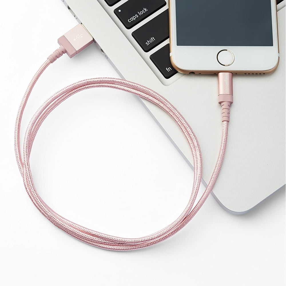 img Cable Amazon Basic para Iphone Ipad USB-A a Lightning Certificado MFi de 1.8m color Rosado L6LMF080-CS-R