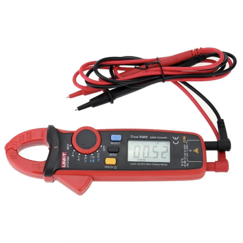 img Mini Pinza Amperimetrica Uni-t 200A AC DC 600V AC DC Resitencia Capacitancia Frecuencia Temperatura UT210D