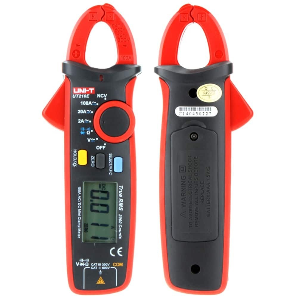 img Mini Pinza Amperimetrica Uni-t 200A AC DC 600V AC DC Resitencia Capacitancia Frecuencia Temperatura UT210D