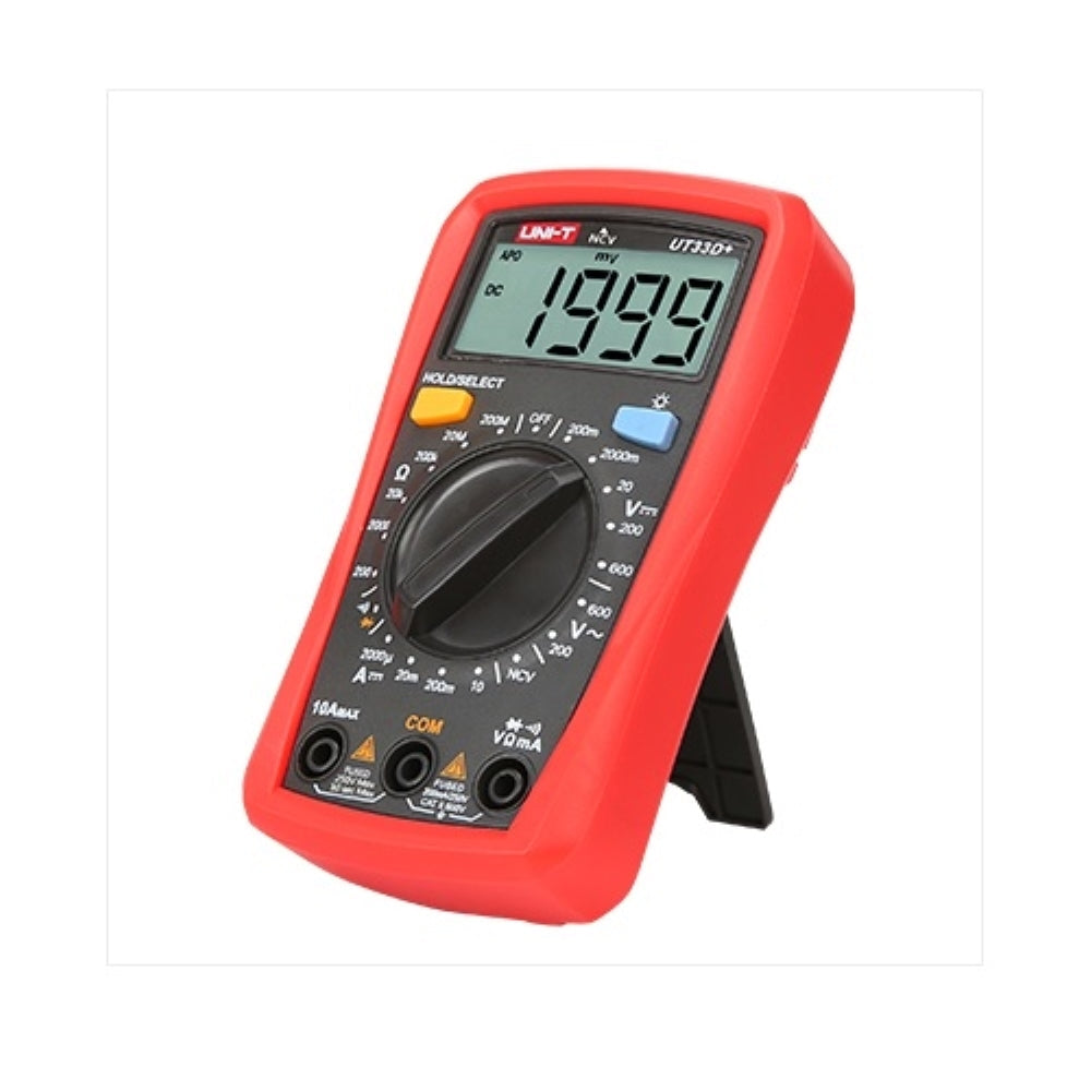 img Multimetro Uni-T Digital Pequeño hasta 600V AC DC hasta 10Amp en DC con pantalla LCD UT33D+