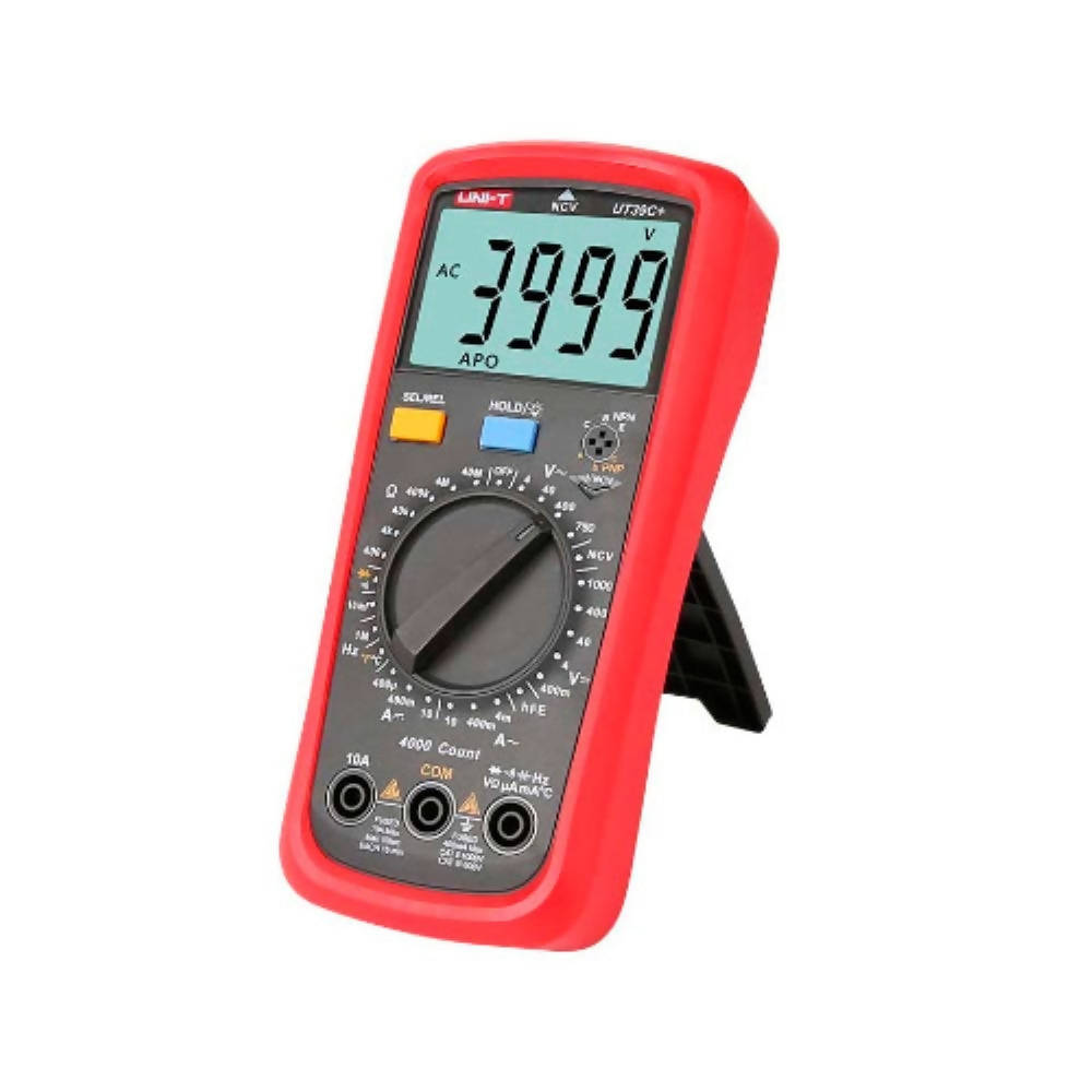 img Multimetro Uni-t Digital con pantalla LCD hasta 10Amp 1000VAC 750VDC Resistencia Capacitancia Frecuencia Temperatura UT39C+