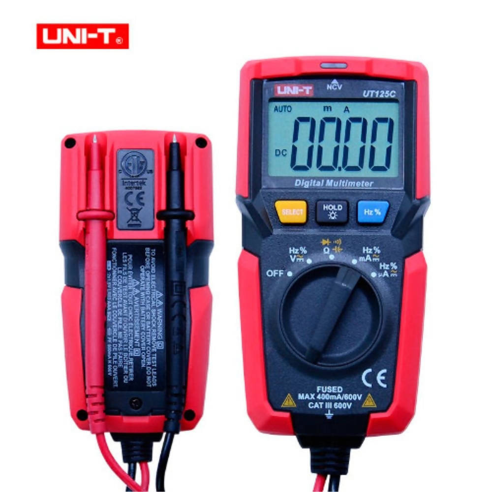 img Multimetro Uni-t Digital de Bolsillo Voltaje hasta 600 AC DC Corriente hasta 400mA AC DC UT125C