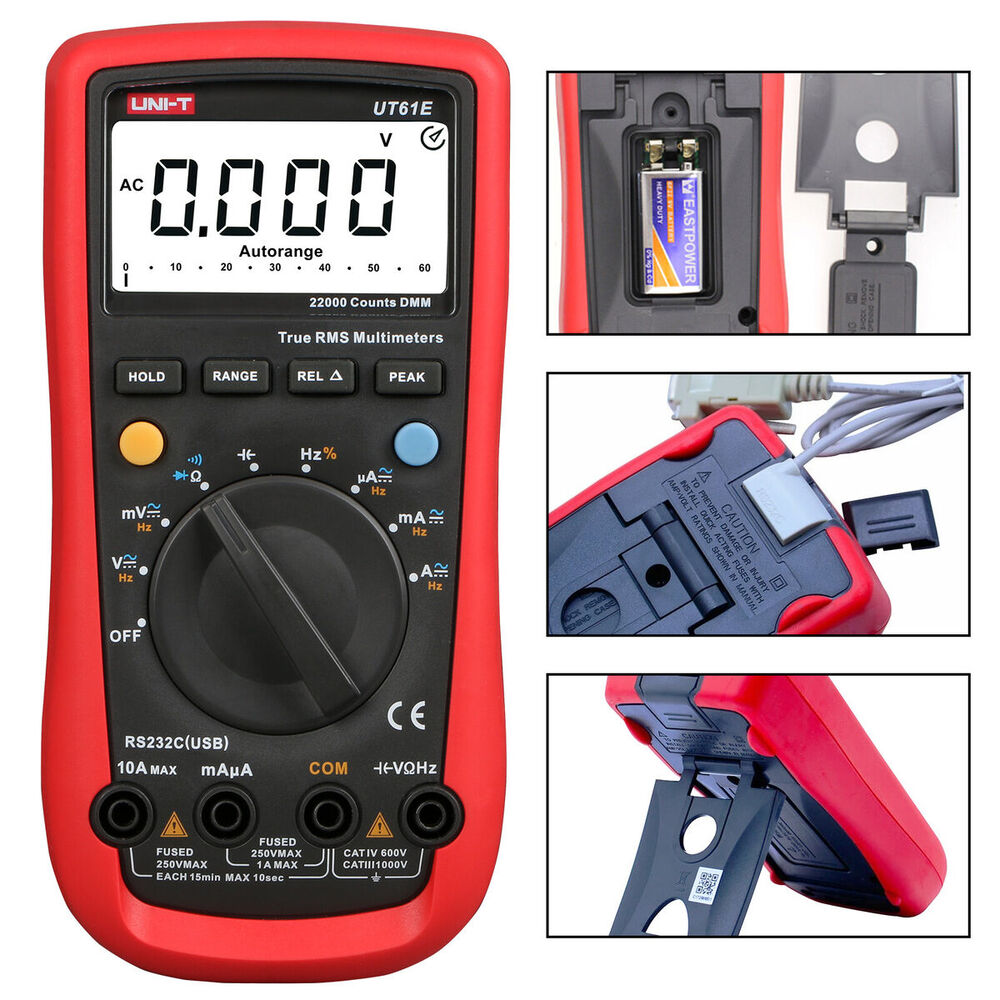 img Multimetro Digital Uni-t RMS hasta 1000V AC DC 20A AC DC Capacitancia Resistencia Frecuencia UT61E+