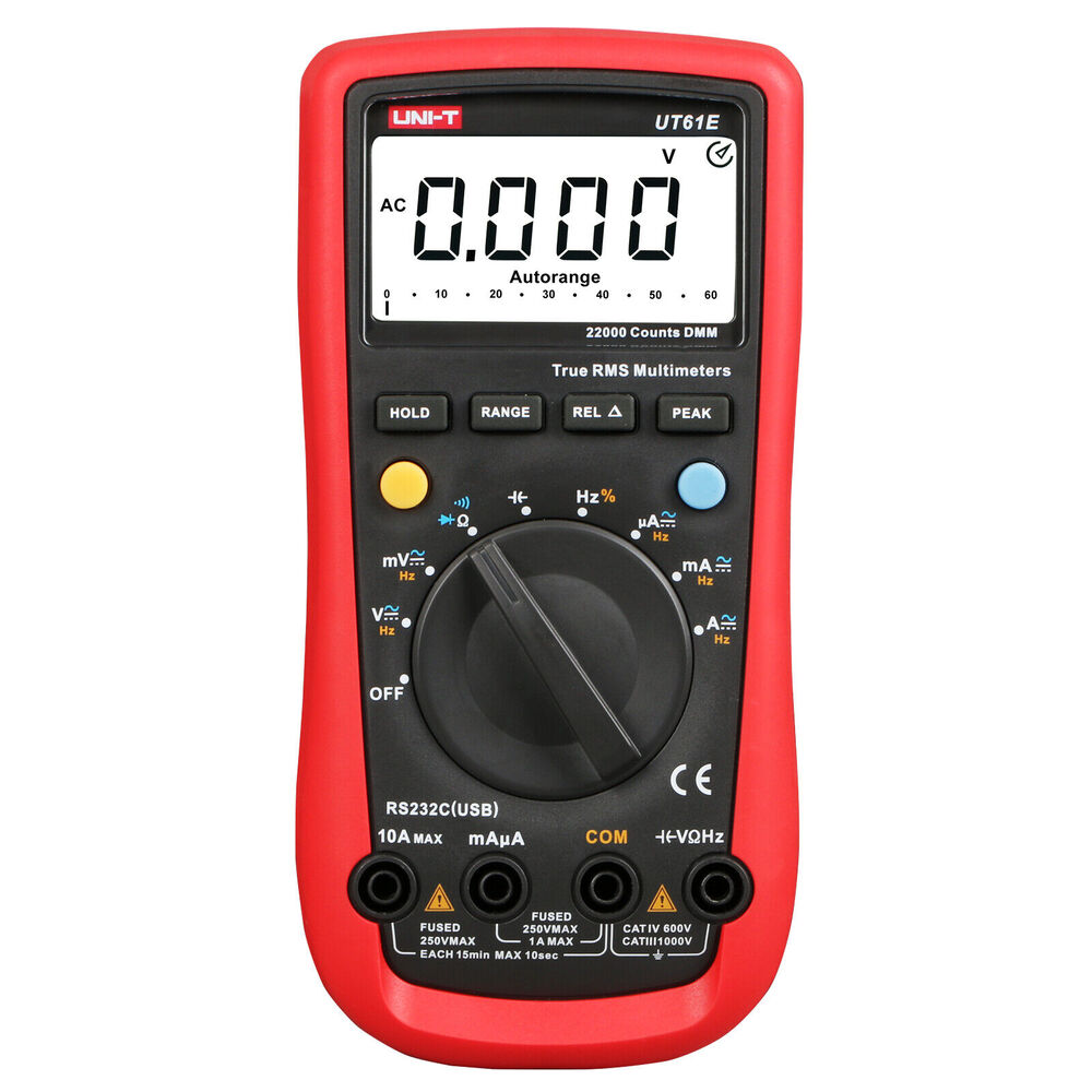 img Multimetro Digital Uni-t RMS hasta 1000V AC DC 20A AC DC Capacitancia Resistencia Frecuencia UT61E+