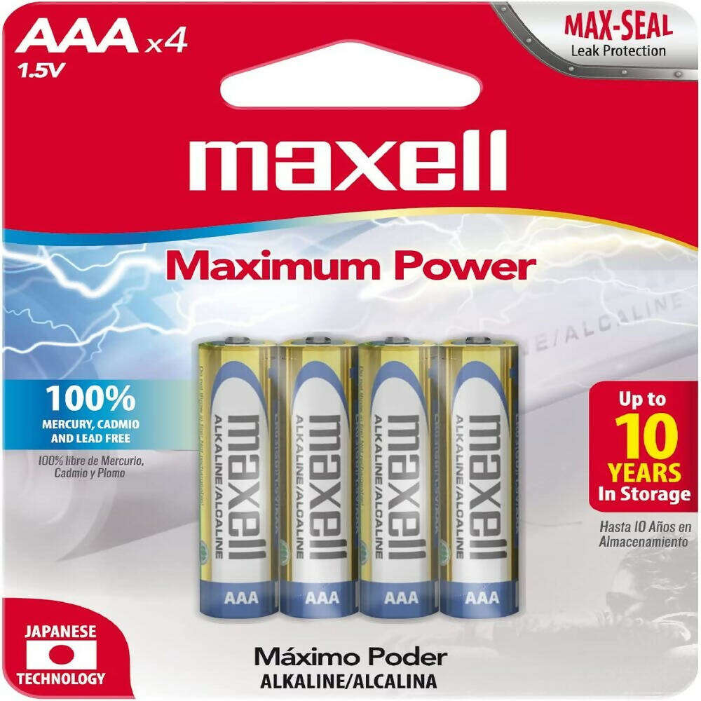 img Bateria Pila Alcalina Maxell Pack de 4 Pilas AAA 723865