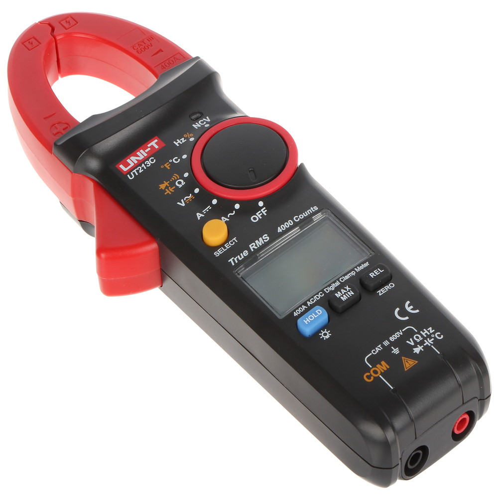 img Pinza Amperimetrica de Gancho Uni-t hasta 400A AC DC 600V AC DC Resistencia Capacitancia Frecuencia Temperatura UT213C